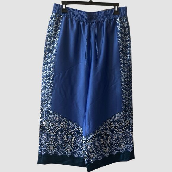 Chico’s Pull-on Paisley Drawstring Cropped Pants Women’s Petite 1P 8/10 NWT - Picture 3 of 8